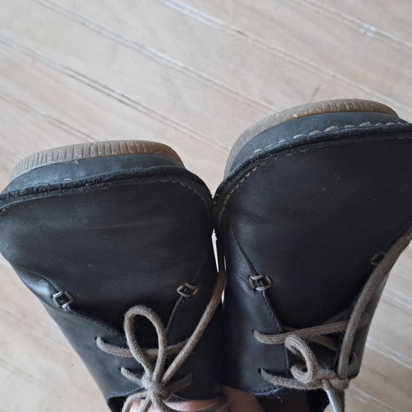 Clarks Janey Mae Blk Leather Oxford Flats  Gum Sole Lace Up Comfort Lightweight - Picture 5 of 11